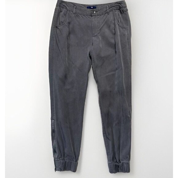 Gap Jogger Pants Womens 0 Gray Athleisure Tapered‎ Zip Ankle Flap Pockets - Picture 1 of 13
